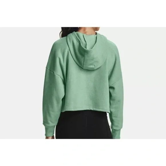 Under Armour Tech Terry Hoodie in Foster Green - Picture 4 of 7